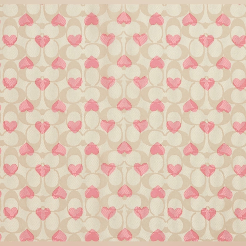 NWT Coach Outlet Signature Heart Print Silk scarf  Bandana - Picture 5 of 5